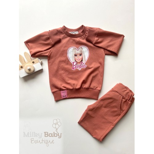 Barbie baskılı  sweatshirt takım 