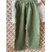 Olive  muslin bowie pantolon özel tasarım 